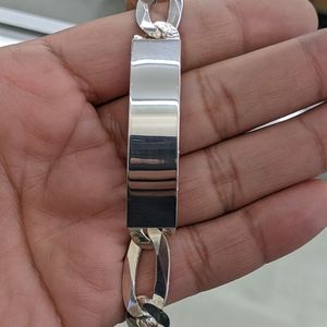 925 Sterling Silver Figaro ID Bracelet